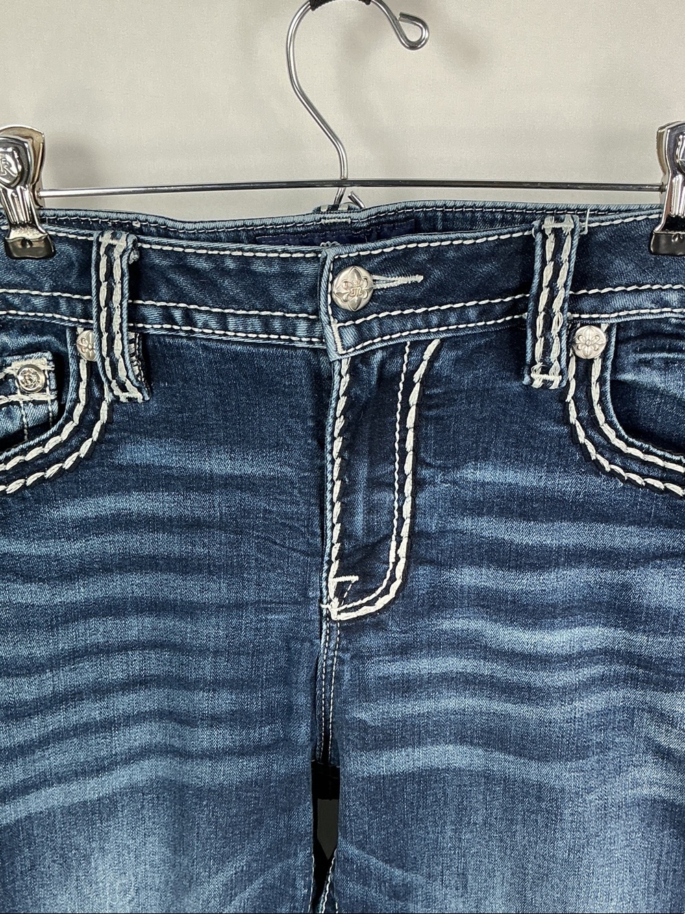 Miss Me Mid Rise Skinny Jeans Embellished Pocket 33 - Picture 5 of 15